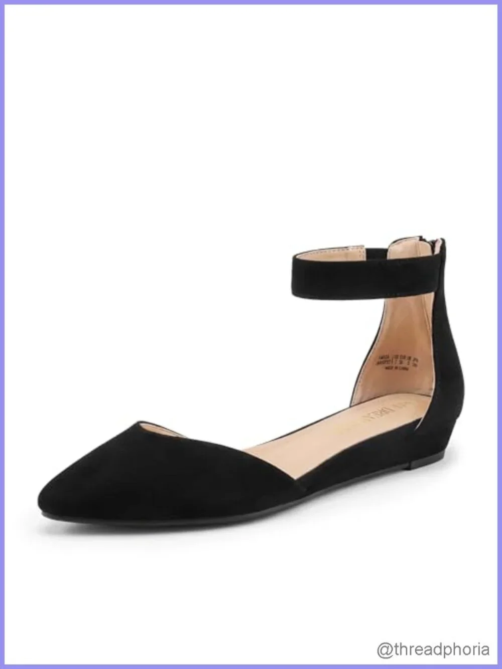 Low Wedge Pointed Toe Ankle Strap Dress Flats for Prom Wedding Casual